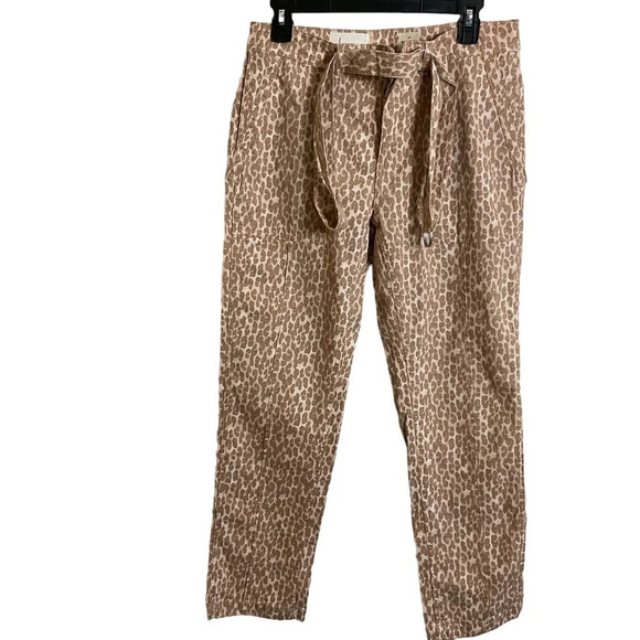ANTHROPOLOGIE The Wanderer Animal Leopard Straight Relaxed Leg Pants Cotton 29 - Picture 6 of 11